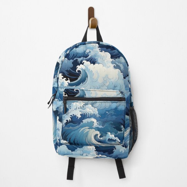 Item preview, Big Blue Waves Pattern designed and sold by Manuel  Campbellai.