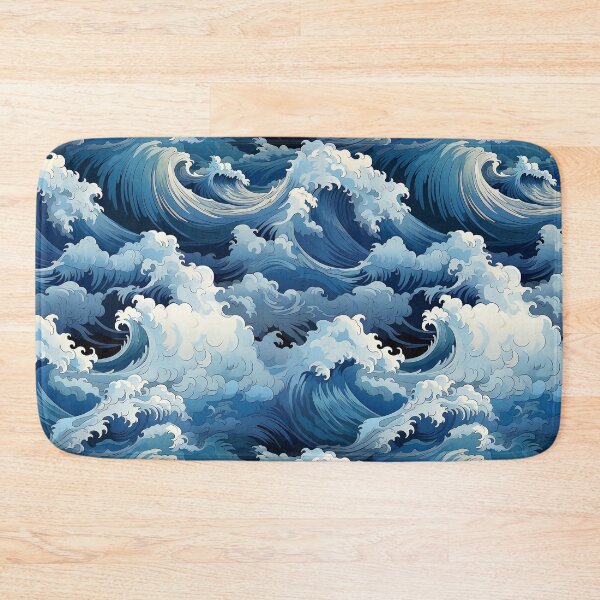 Item preview, Big Blue Waves Pattern designed and sold by Manuel  Campbellai.