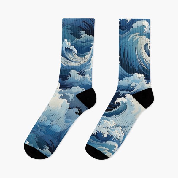 Item preview, Big Blue Waves Pattern designed and sold by Manuel  Campbellai.