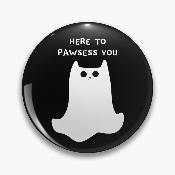 Item preview, Here To Pawsess You White Ghost Cat Print designed and sold by Julia Sol.