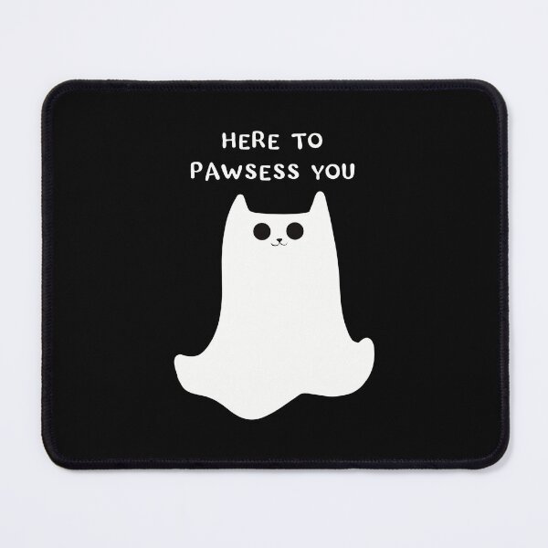 Item preview, Here To Pawsess You White Ghost Cat Print designed and sold by Julia Sol.