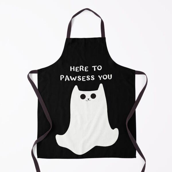 Item preview, Here To Pawsess You White Ghost Cat Print designed and sold by Julia Sol.