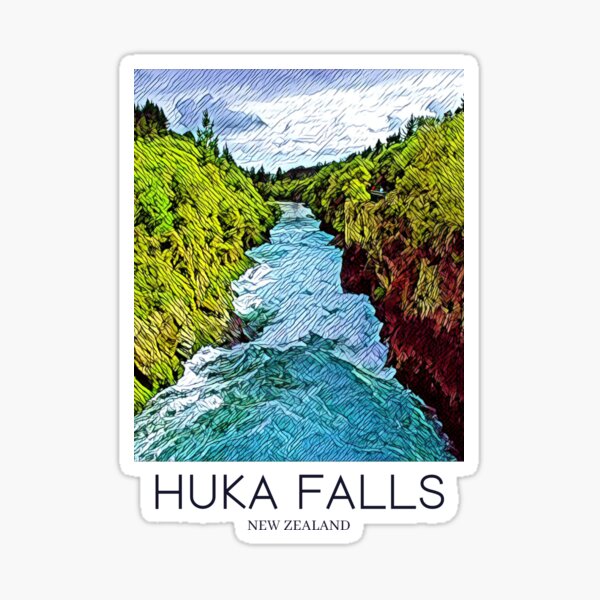 Item preview, Ein Pop-Art-Reisedruck der Huka Falls – Neuseeland designed and sold by StudioRedKoala.