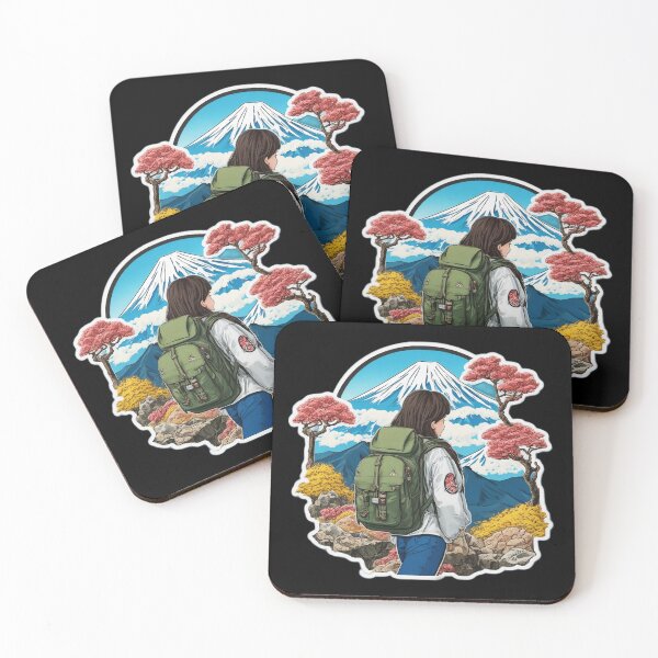 Item preview, Backpacker Girl Hiking on Beautiful Mount Fuji Japan designed and sold by Ridiculam Toga.