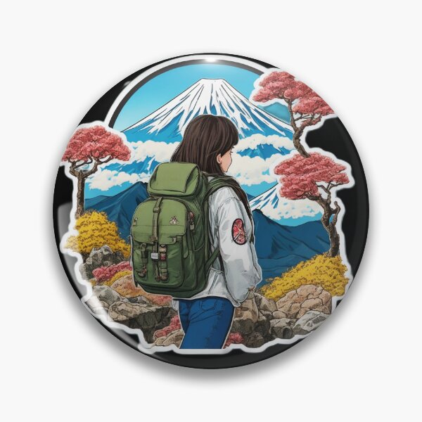 Item preview, Backpacker Girl Hiking on Beautiful Mount Fuji Japan designed and sold by Ridiculam Toga.