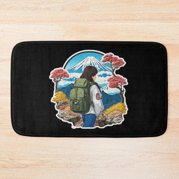 Item preview, Backpacker Girl Hiking on Beautiful Mount Fuji Japan designed and sold by Ridiculam Toga.