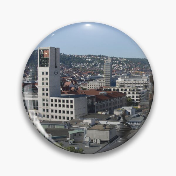 Item preview, View from the south tower of the collegiate church in Stuttgart to the town hall with its white tower designed and sold by Yven-Dienst.