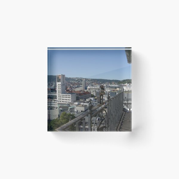 Item preview, View from the south tower of the collegiate church in Stuttgart to the town hall with its white tower designed and sold by Yven-Dienst.