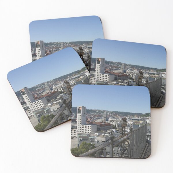 Item preview, View from the south tower of the collegiate church in Stuttgart to the town hall with its white tower designed and sold by Yven-Dienst.