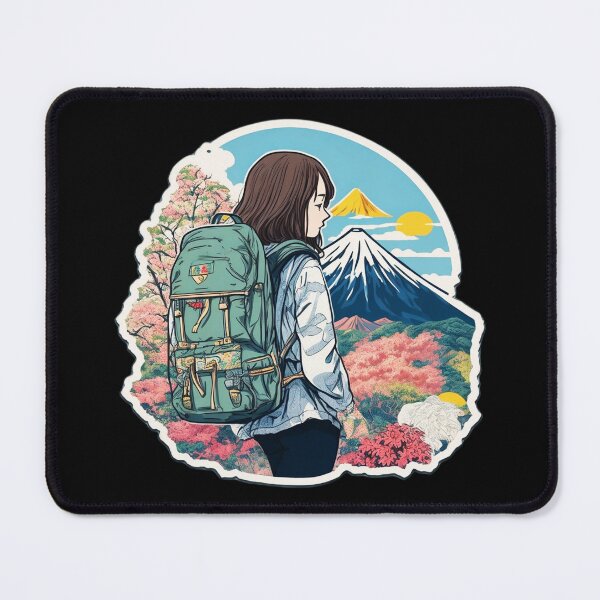Item preview, Young Girl Hiking on Beautiful Mount Fuji Japan designed and sold by Ridiculam Toga.