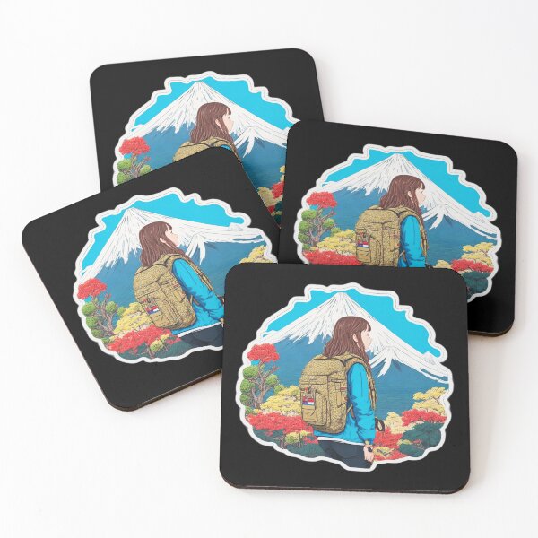 Item preview, Morning Girl Hiking on Beautiful Mount Fuji Japan designed and sold by Ridiculam Toga.