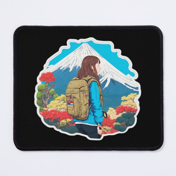 Item preview, Morning Girl Hiking on Beautiful Mount Fuji Japan designed and sold by Ridiculam Toga.