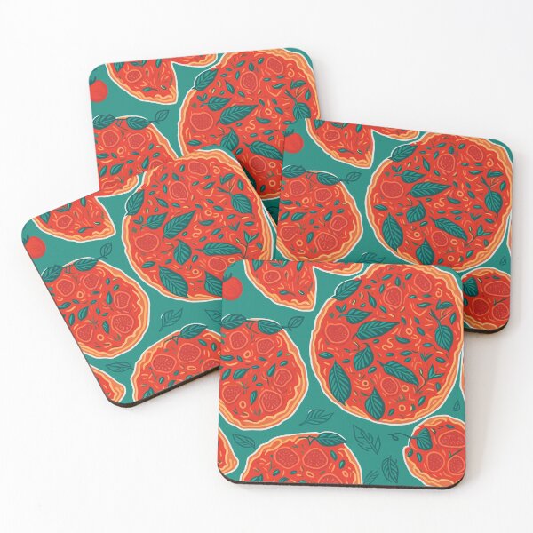 Item preview, Basil and Tomato Pizza Pattern designed and sold by BombasticBubble.