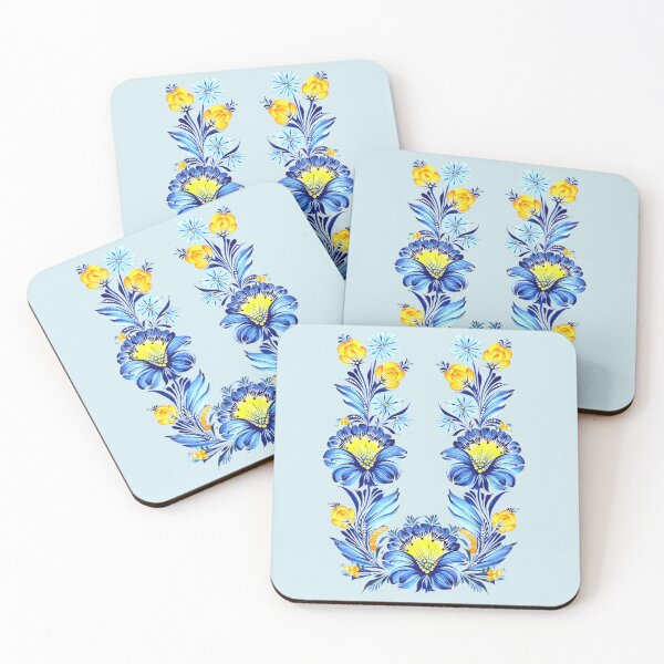 Item preview, Blue and yellow flowers Love Ukraine Petrykivka art Ukrainian independence designed and sold by Sunflower-7.