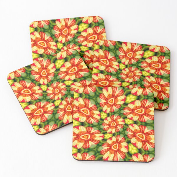 Artikelvorschau, Orangefarbenes Dahlienmuster entworfen und verkauft von Patternflower.
