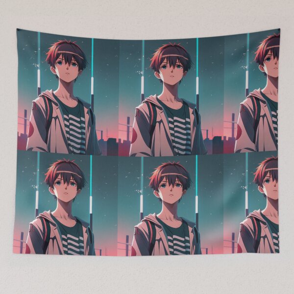 Item preview,  "Innocent Dreams: Anime Boy Gazing at the Sky" designed and sold by AyushAIImage01.