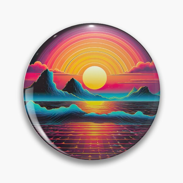 Artikelvorschau, Retro Sonnenuntergänge und alte Computergrafiken entworfen und verkauft von InkCreato.