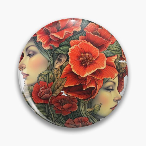 Item preview, Two girls in red flowers designed and sold by abmkf.