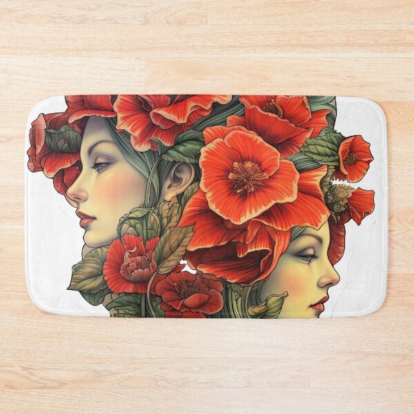 Item preview, Two girls in red flowers designed and sold by abmkf.
