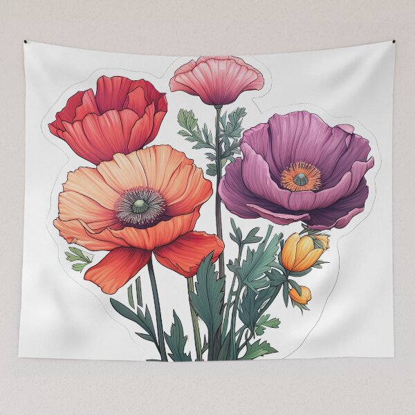 Item preview, Colored flowers designed and sold by abmkf.