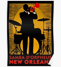 NEW ORLEANS;Vintage Mardi Gras Samba D'Orpheus Print Poster