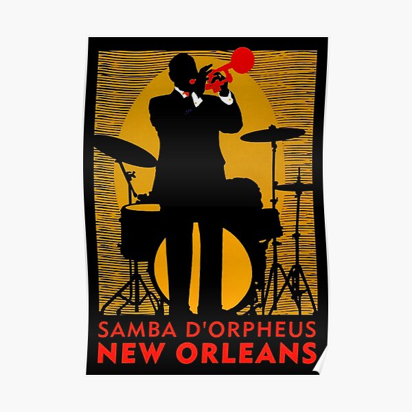 NEW ORLEANS : Vintage Mardi Gras Samba Orpheus Print Poster