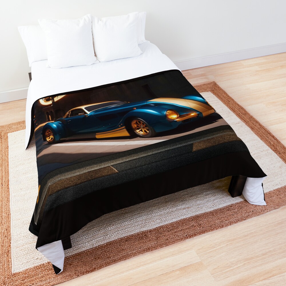 The Zephyr Centorus I950 Sports Coupe Alluring Fantasy AI Concept Art by Xzendor7 Decorative Comforter