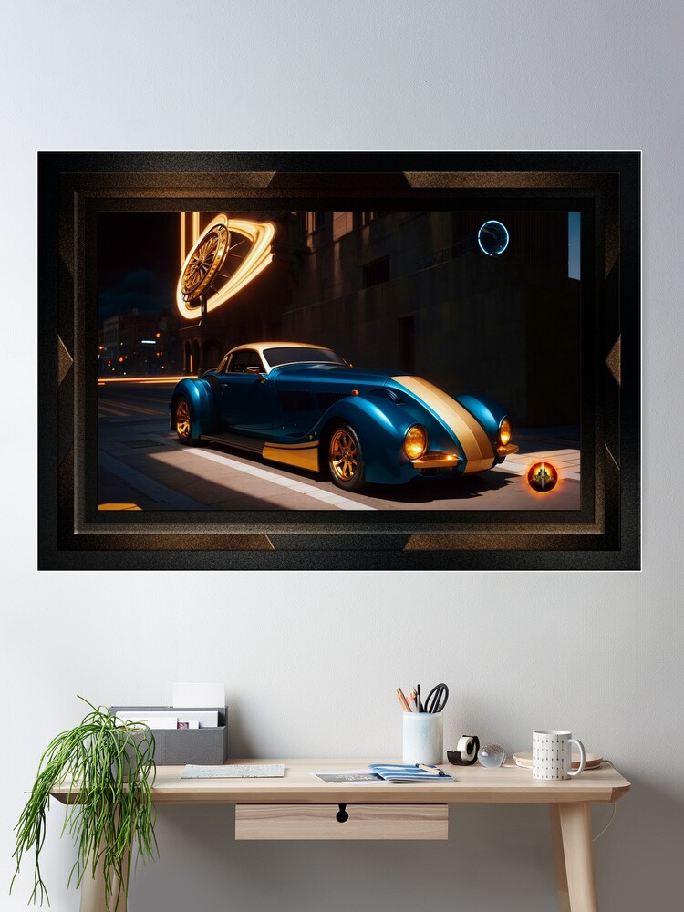 The Zephyr Centorus I950 Sports Coupe Alluring Fantasy AI Concept Art by Xzendor7 Wall Decor Poster