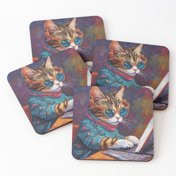 Item preview, Trust me, I'm an accountant, a nerdy cat in painting style - a funny cat T-shirt designed and sold by FluffyFunnyCat.