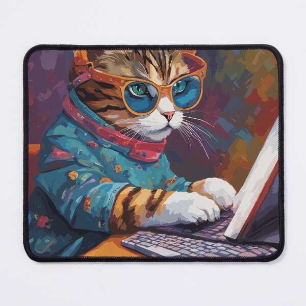 Item preview, Trust me, I'm an accountant, a nerdy cat in painting style - a funny cat T-shirt designed and sold by FluffyFunnyCat.
