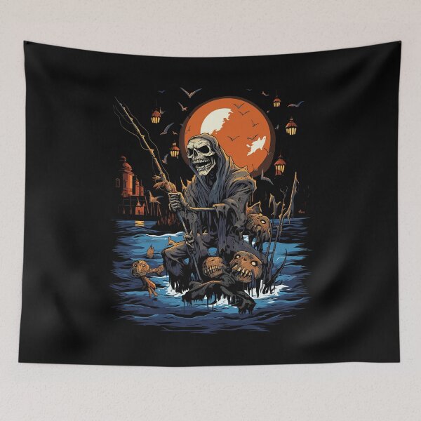Item preview, Haunted Fishing Trip Spooky Halloween Angler designed and sold by NoLimit-Merica.