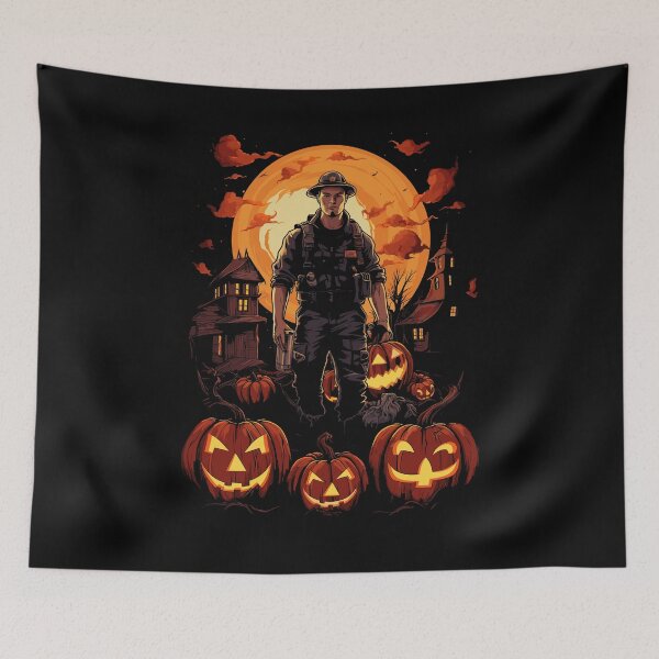 Item preview, Spooky Firefighter Halloween Scary Fireman Gear designed and sold by NoLimit-Merica.