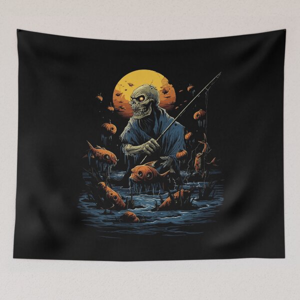 Item preview, Haunted Fishing Trip Spooky Halloween Angler designed and sold by NoLimit-Merica.