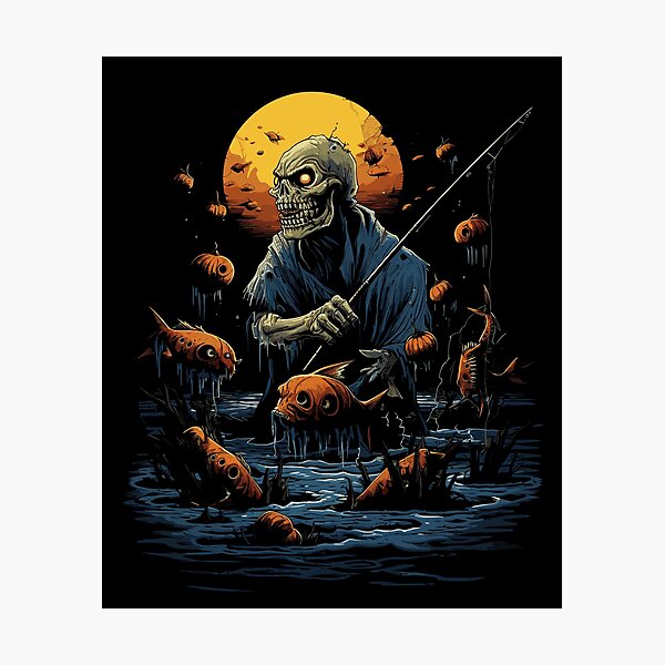 Skeleton Fisherman Halloween Fishing Skeleton Men Women Art Board Print  for Sale by BiL-Ben-Pro