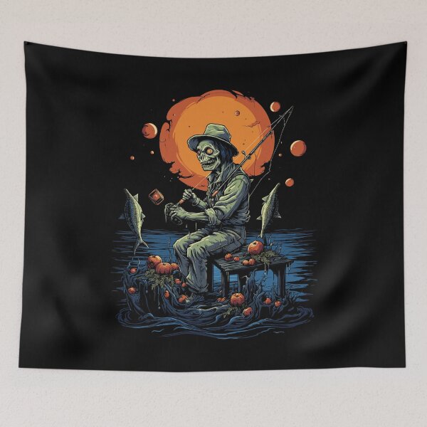 Item preview, Haunted Fishing Trip Spooky Halloween Angler designed and sold by NoLimit-Merica.