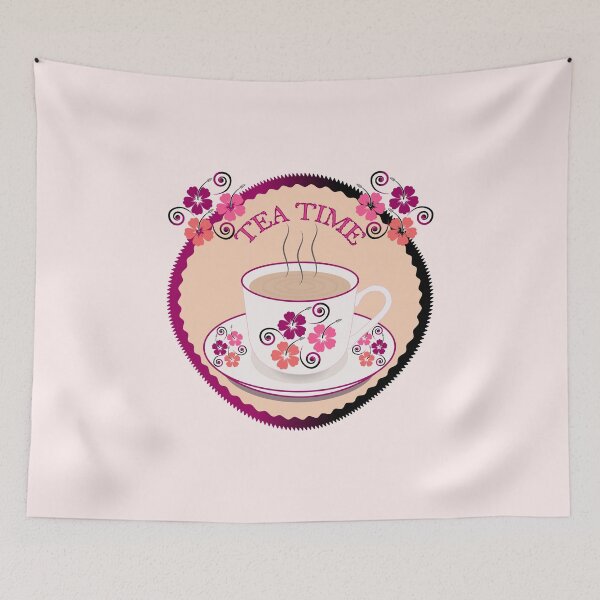 Item preview, Tea Time Hibiscus Flower Floral Mug Design designed and sold by Isma Saleem.