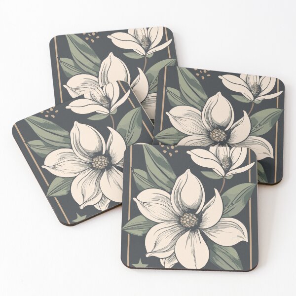 Item preview, Art Deco Retro Botanical Magnolia Picture designed and sold by SamJanner.