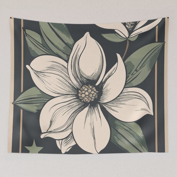 Item preview, Art Deco Retro Botanical Magnolia Picture designed and sold by SamJanner.