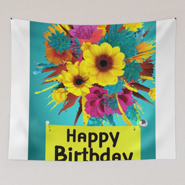 Item preview, Happy Birthday with flowers designed and sold by Photopat.