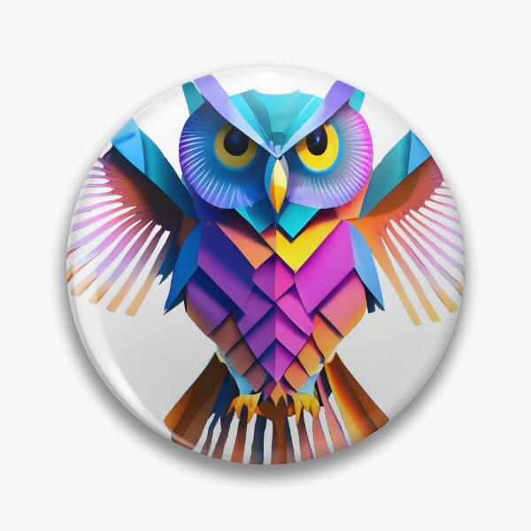 Item preview, Majestic holographic owl 3D paper origami style designed and sold by Urban  Charms.