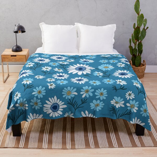 Item preview, Pattern of White Daisies Trying to be Blue designed and sold by BombasticBubble.