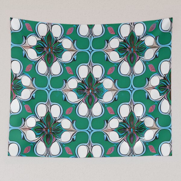 Item preview, Mexican Talavera Ceramic Tile Seamless Pattern Background hand drawn designed and sold by Casanova7000.