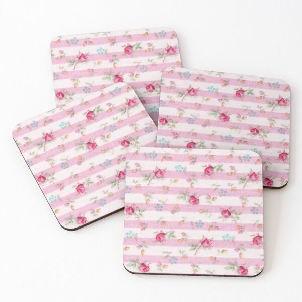 Item preview, Rayas y rosas pequeñas rosadas Shabby Chic victorianas designed and sold by zanydoodles.