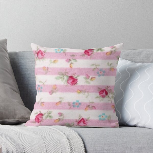 Item preview, Victorian Shabby Chic Pink Tiny Roses and Stripes designed and sold by zanydoodles.