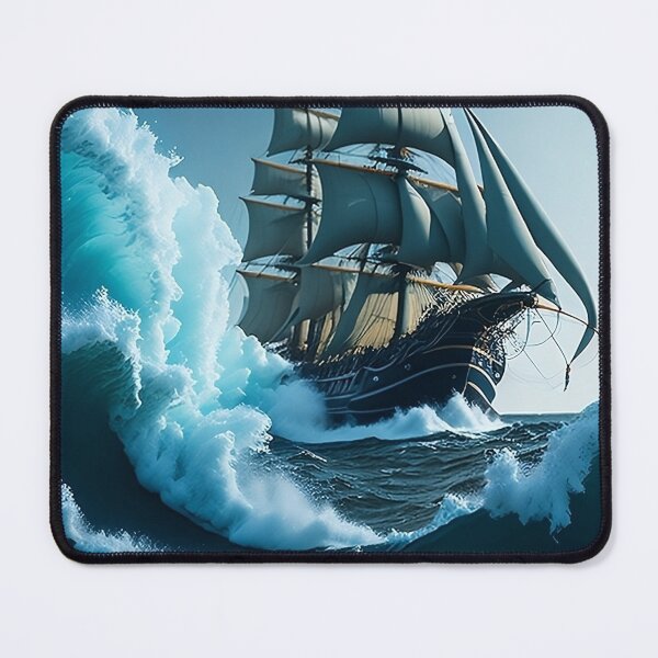 Item preview, A sailing ship amidst the high waves of pirates designed and sold by elmarany123.