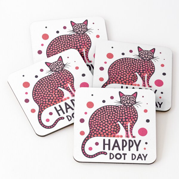 Item preview, Colorful cat made of dots International Dot Day designed and sold by GalaxyGraffiti.