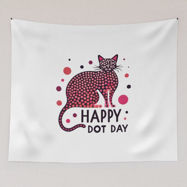 Item preview, Colorful cat made of dots International Dot Day designed and sold by GalaxyGraffiti.