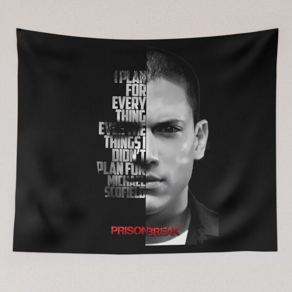 Item preview, Black and white Michael Scofield, Prison Break quote. designed and sold by LavaAryana.
