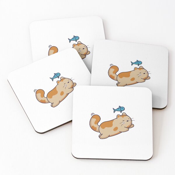 Aperçu de l'œuvre Joli chat mignon et heureux avec du poisson, Kittycat, Cat Miaw, best-seller créée et vendue par roisud.