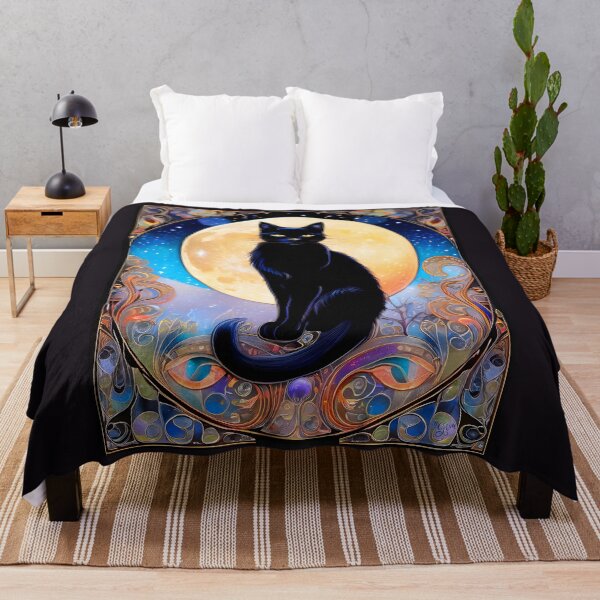 Item preview, Art Nouveau Gato Negro y Luna Llena designed and sold by DesignsBuyGem.